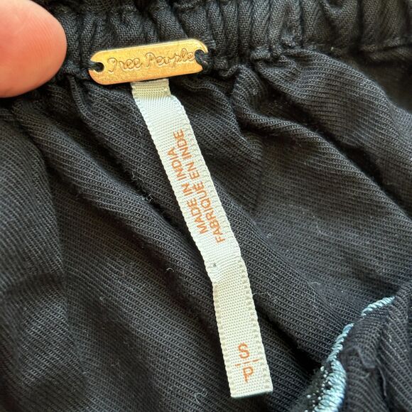 Free People Off-The-Shoulder Embroidered Dress Women's S Black Boho Festival - Picture 8 of 13